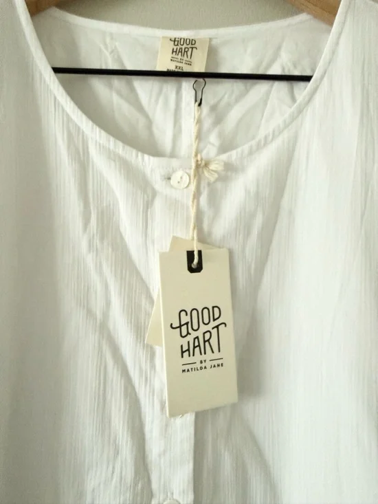 NWT Good Hart White Eyelet Montrose Mini Dress XXL Scalloped Hem Cotton Bridal - Picture 7 of 8